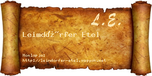 Leimdörfer Etel névjegykártya